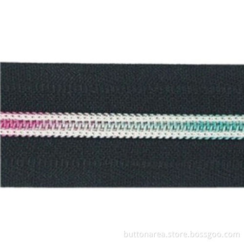 5# Nylon Zipper, Rainbow zipper with Auto-lock Slider